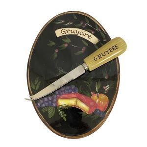 Certified Internationals by Kate McRastie Cheese Plate with Knife Gruyère
